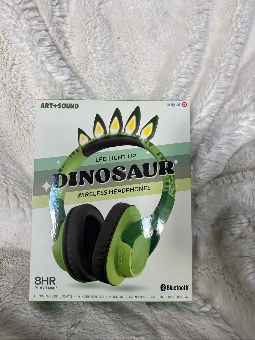 Dinosaur LED Light-Up Wireless Headphones - Green